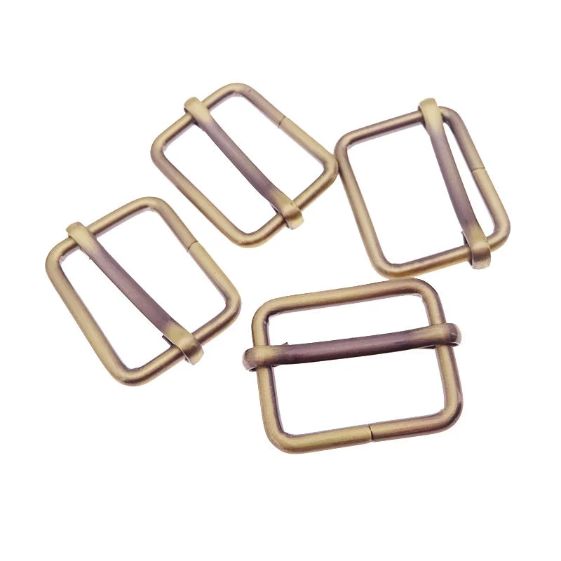 Hot Sale Metal Brushed Antique Brass Bag Making Accessories Adjust Slider Buckle